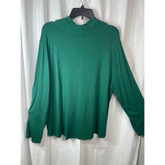Tresics blouse top knit shirt women's xxl 2x plus green emerald tunic light weig - Picture 3 of 16